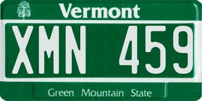 VT license plate XMN459