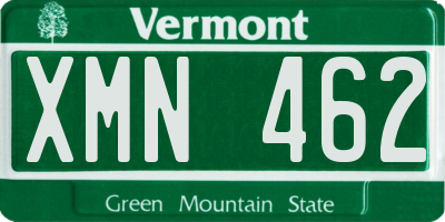 VT license plate XMN462