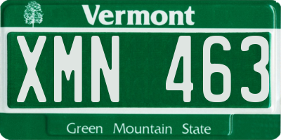 VT license plate XMN463