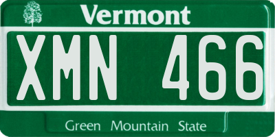 VT license plate XMN466