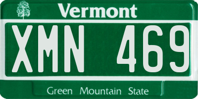 VT license plate XMN469