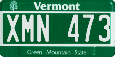 VT license plate XMN473