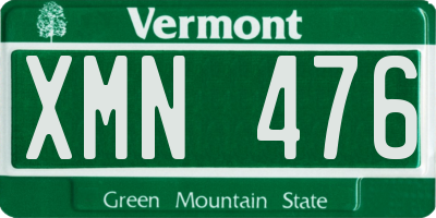 VT license plate XMN476