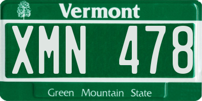 VT license plate XMN478