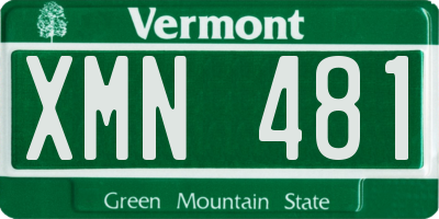 VT license plate XMN481