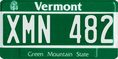 VT license plate XMN482