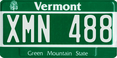 VT license plate XMN488