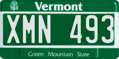 VT license plate XMN493