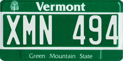VT license plate XMN494