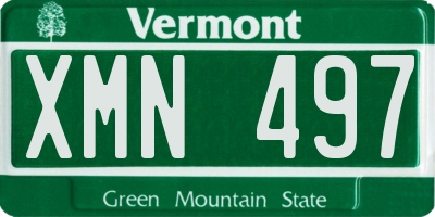 VT license plate XMN497