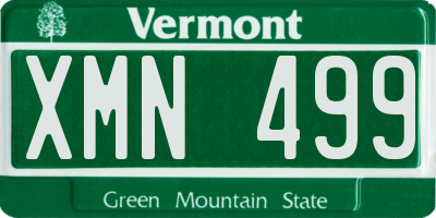 VT license plate XMN499