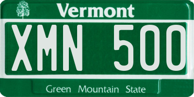 VT license plate XMN500