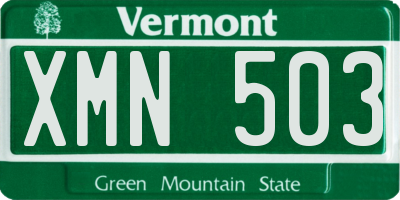 VT license plate XMN503