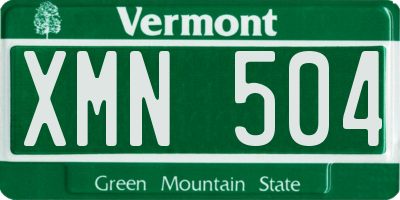 VT license plate XMN504