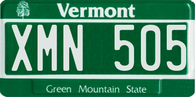 VT license plate XMN505