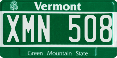 VT license plate XMN508