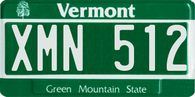 VT license plate XMN512