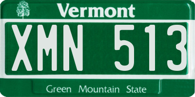 VT license plate XMN513