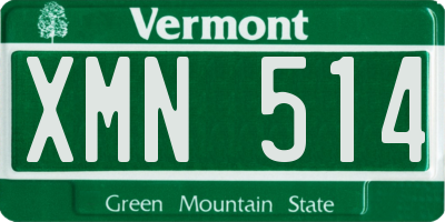 VT license plate XMN514