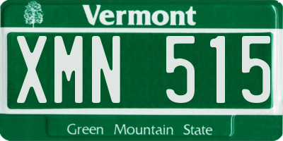 VT license plate XMN515