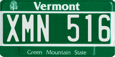 VT license plate XMN516