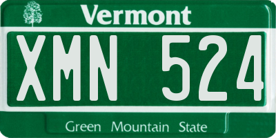 VT license plate XMN524