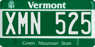 VT license plate XMN525