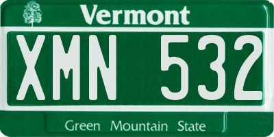 VT license plate XMN532