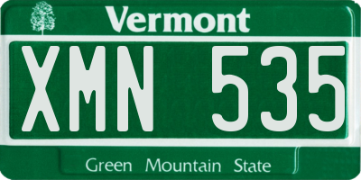 VT license plate XMN535