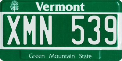 VT license plate XMN539