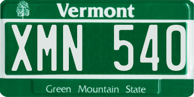 VT license plate XMN540