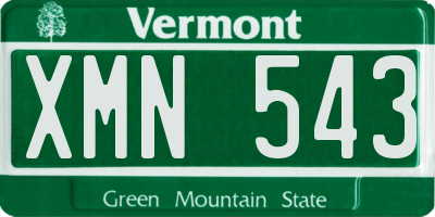 VT license plate XMN543