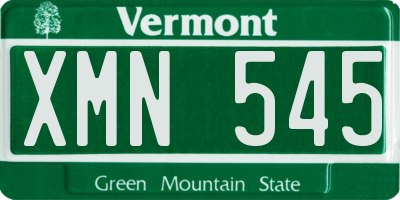 VT license plate XMN545