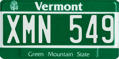 VT license plate XMN549
