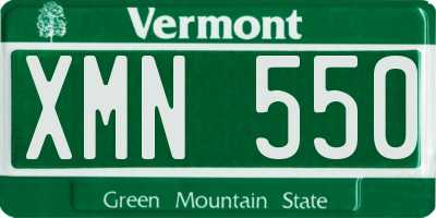 VT license plate XMN550