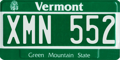 VT license plate XMN552