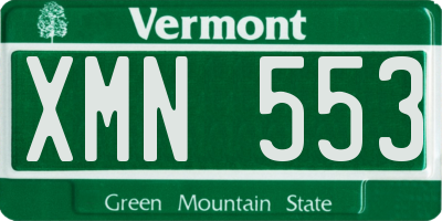 VT license plate XMN553
