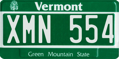 VT license plate XMN554