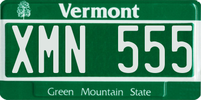 VT license plate XMN555