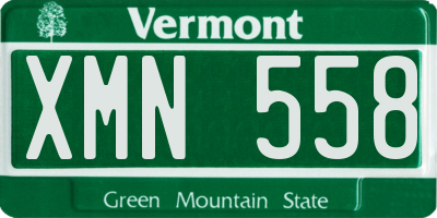 VT license plate XMN558
