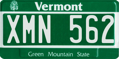 VT license plate XMN562
