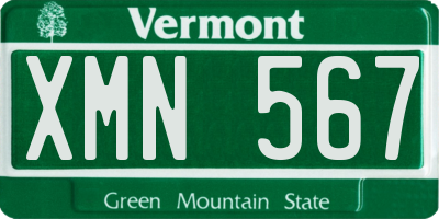 VT license plate XMN567