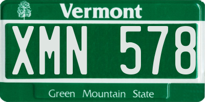 VT license plate XMN578