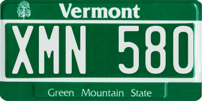 VT license plate XMN580