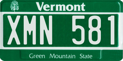 VT license plate XMN581