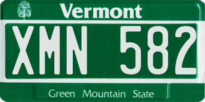 VT license plate XMN582