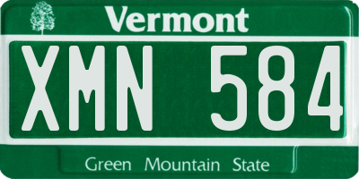 VT license plate XMN584
