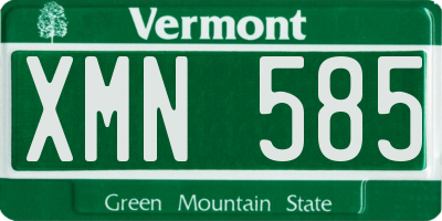 VT license plate XMN585
