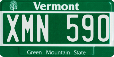 VT license plate XMN590