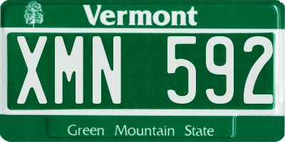VT license plate XMN592
